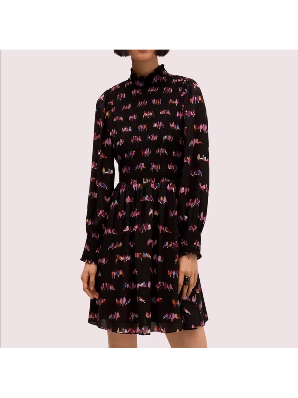 NWOT Kate Spade Black Love Birds Dress Size Small 4 / 6